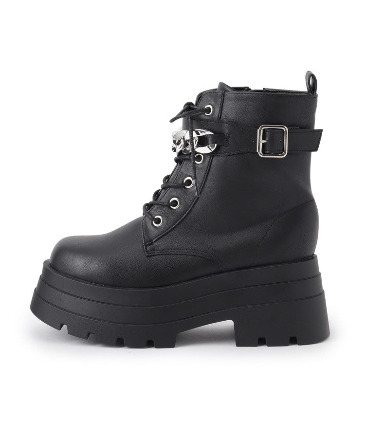 シーエス ティーアンドピー csT&P 厚底3段ソールチェーン付き ベルト付きレースアップブーツ （ホワイト(001)） ホワイト(001)