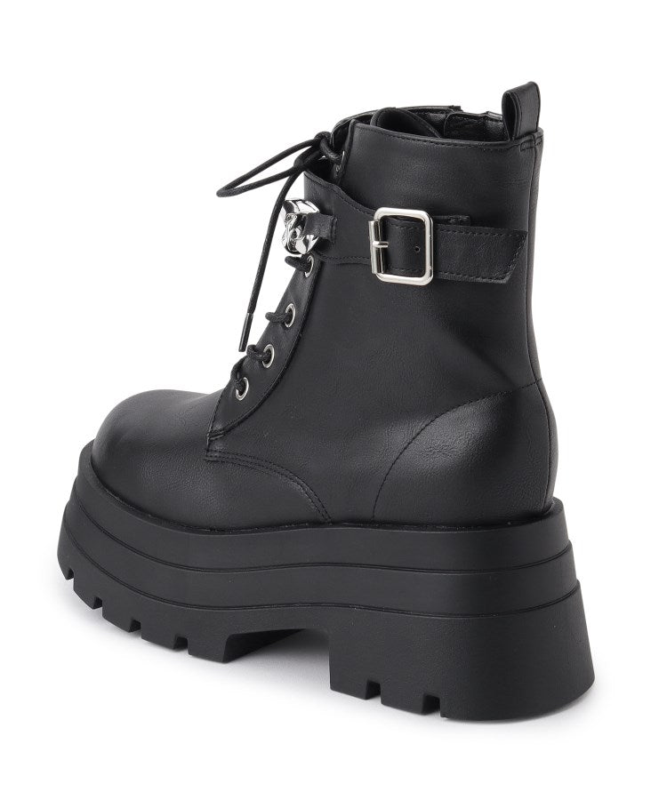 シーエス ティーアンドピー csT&P 厚底3段ソールチェーン付き ベルト付きレースアップブーツ （ホワイト(001)） ホワイト(001)