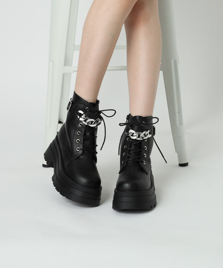 シーエス ティーアンドピー csT&P 厚底3段ソールチェーン付き ベルト付きレースアップブーツ （ホワイト(001)） ホワイト(001)