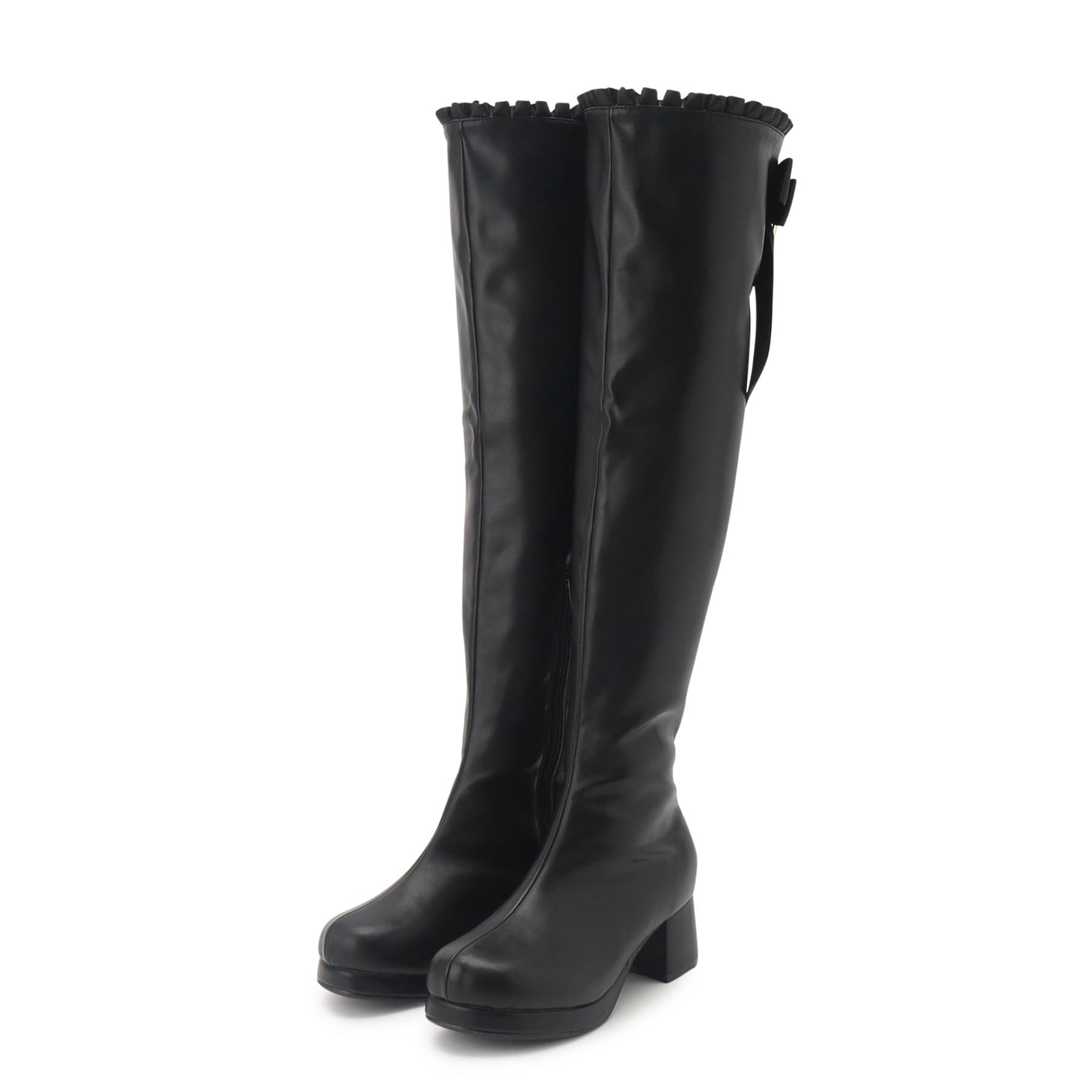 CS T&P Dreamy Ribbon Long Boots with Thick Sole