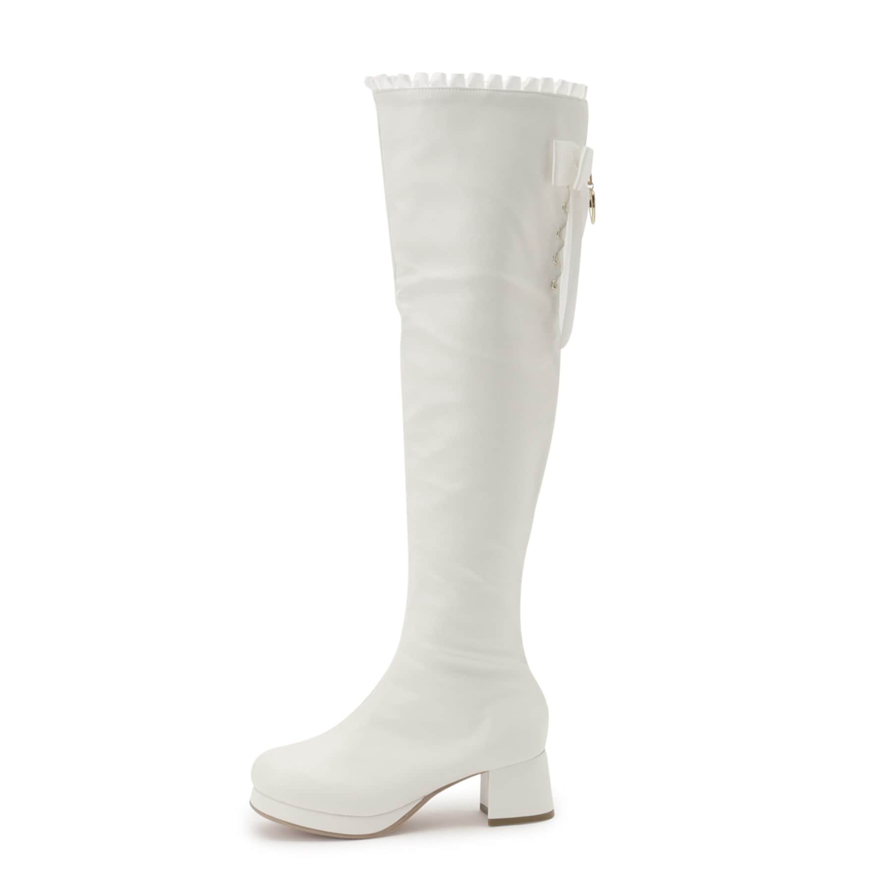 CS T&P Dreamy Ribbon Long Boots with Thick Sole