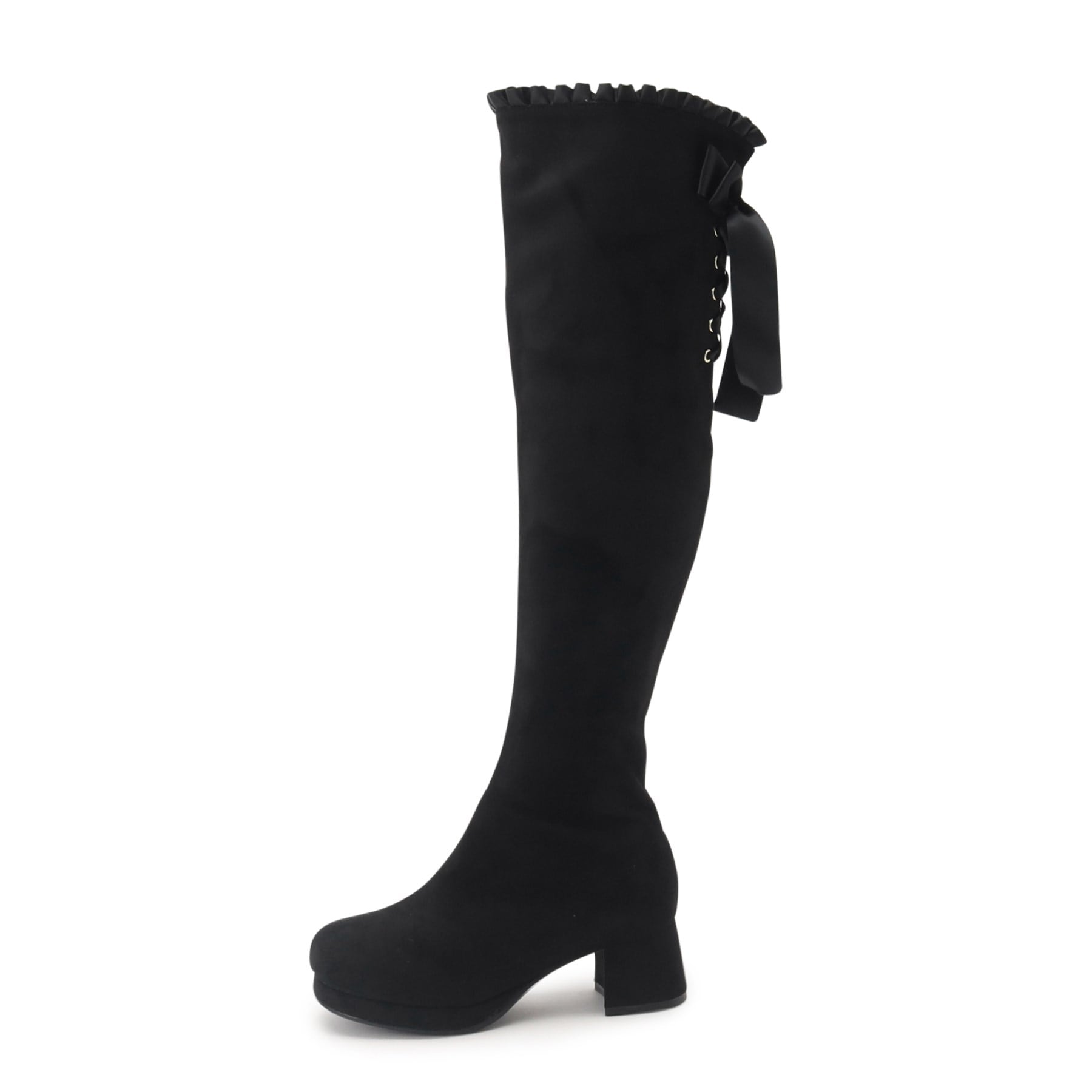CS T&P Dreamy Ribbon Long Boots with Thick Sole