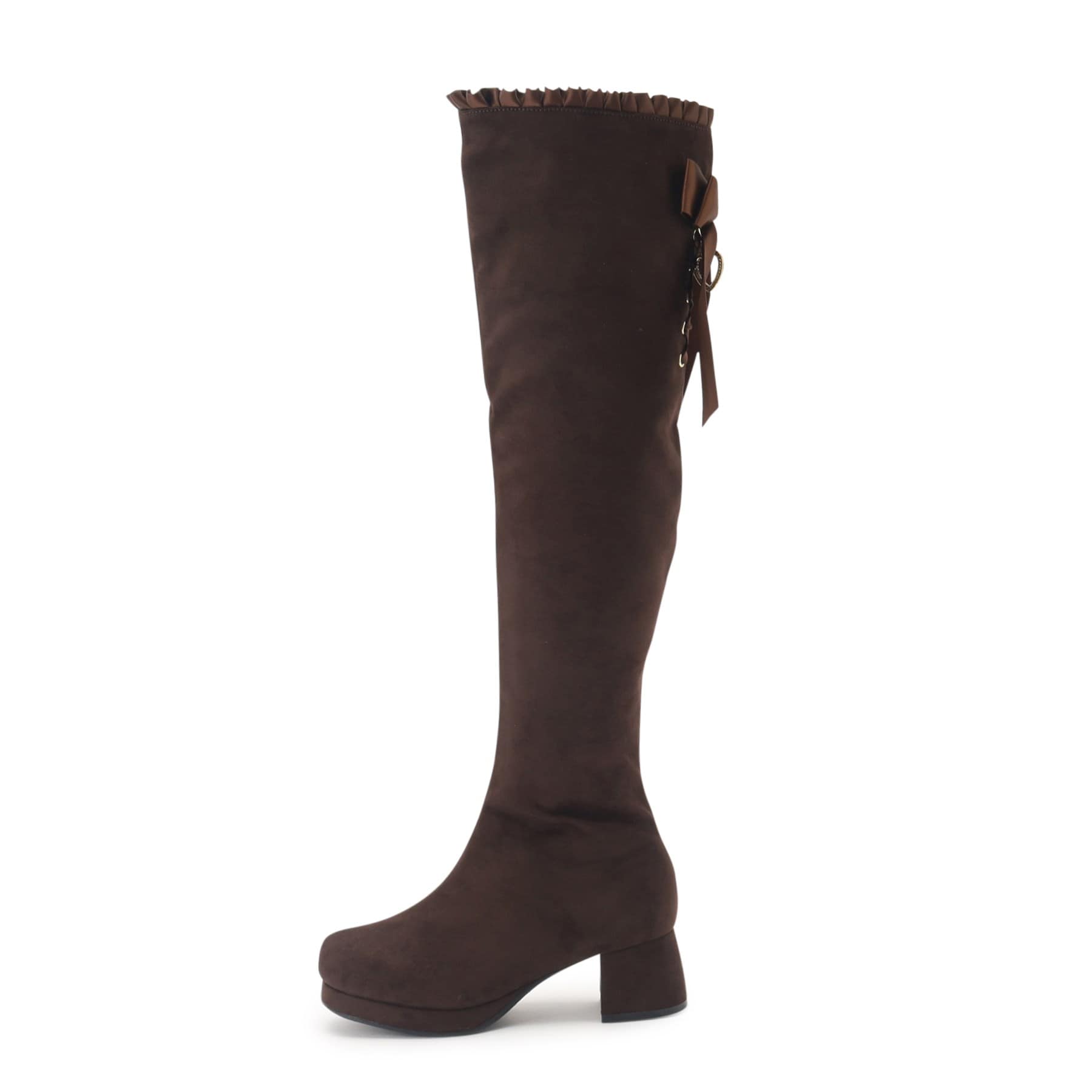 CS T&P Dreamy Ribbon Long Boots with Thick Sole