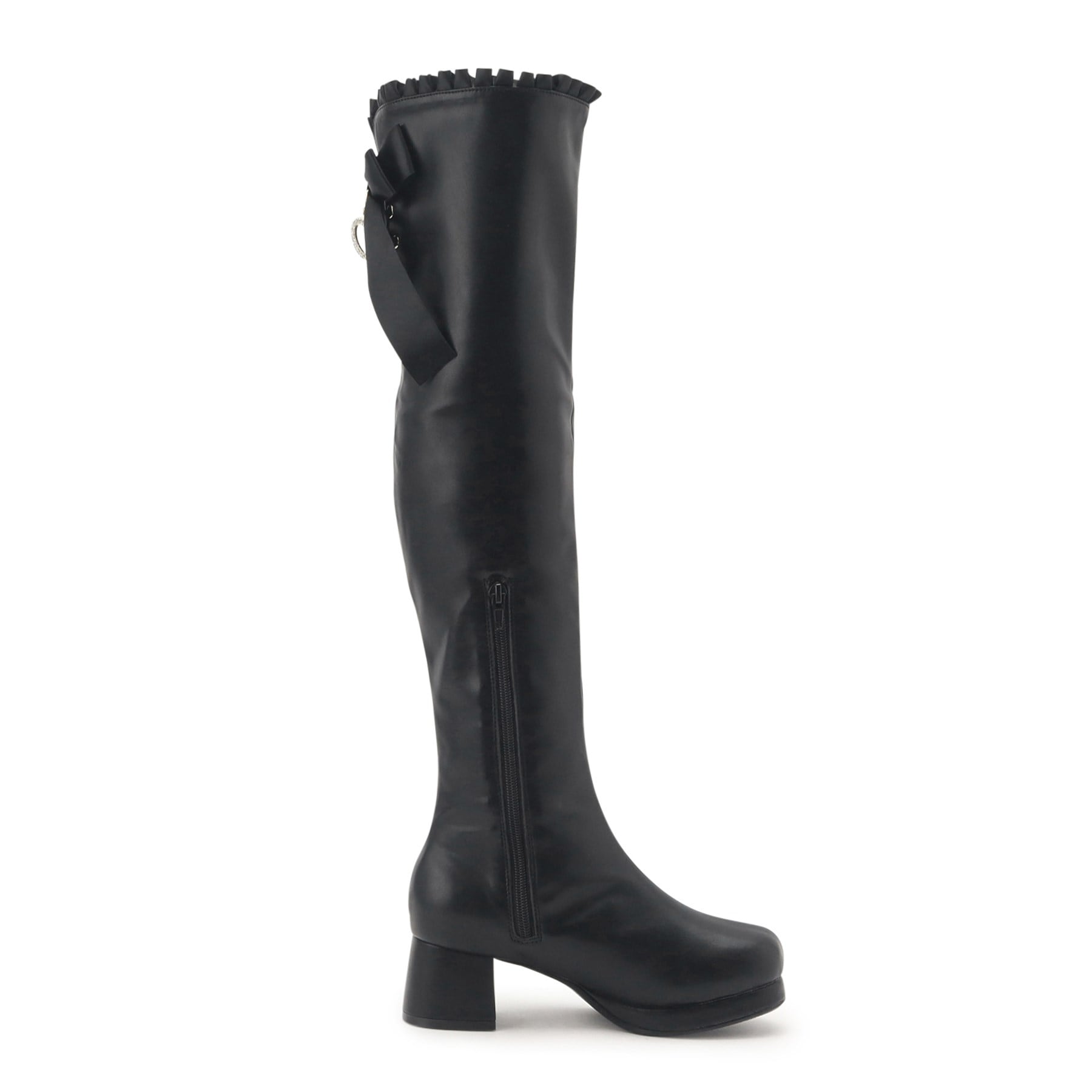 CS T&P Dreamy Ribbon Long Boots with Thick Sole