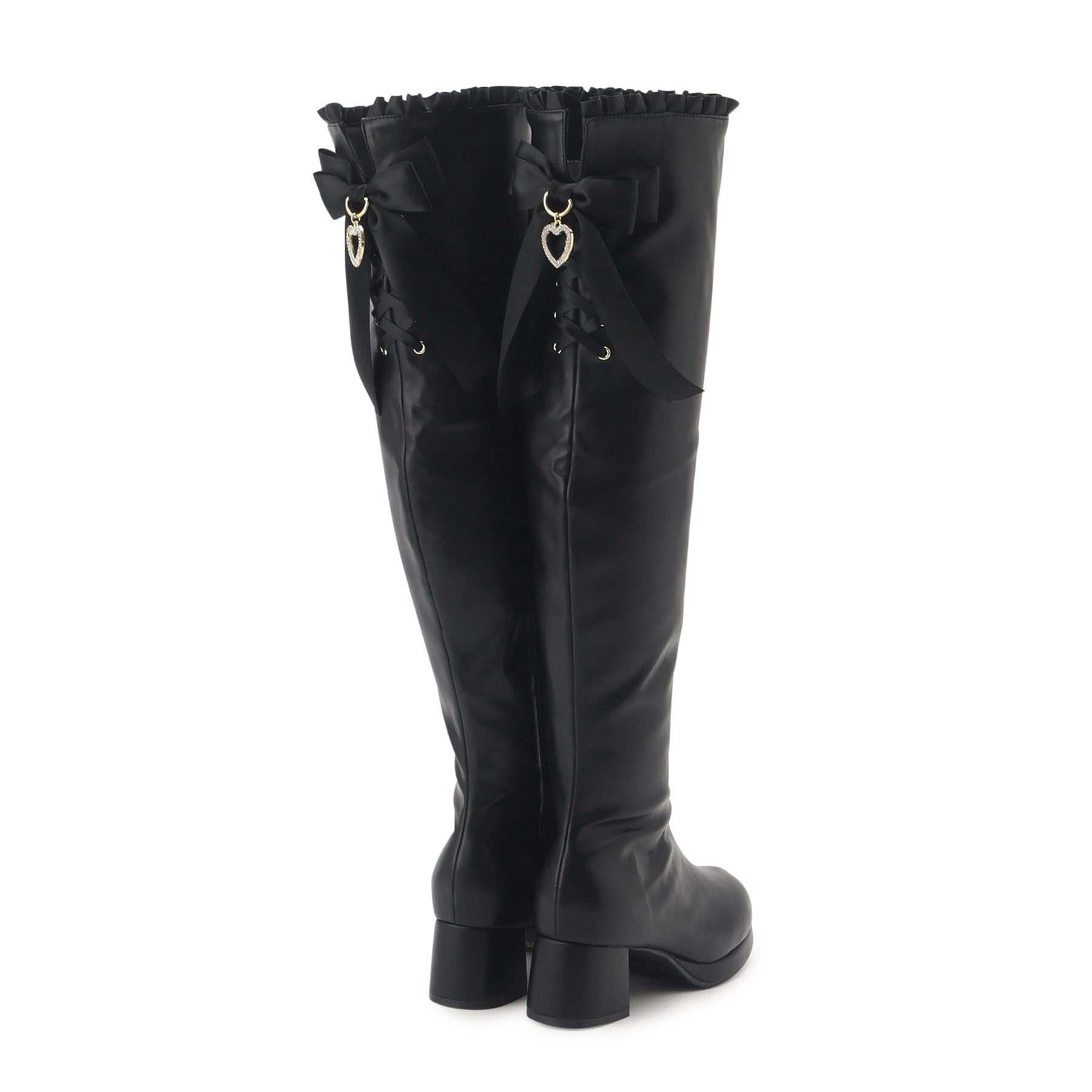 CS T&P Dreamy Ribbon Long Boots with Thick Sole