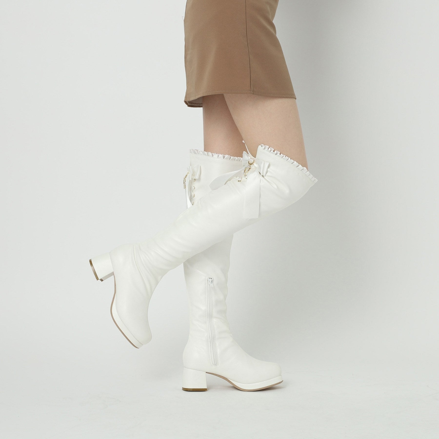 シーエス ティーアンドピー csT&P 夢見るリボン付きロングブーツ厚底