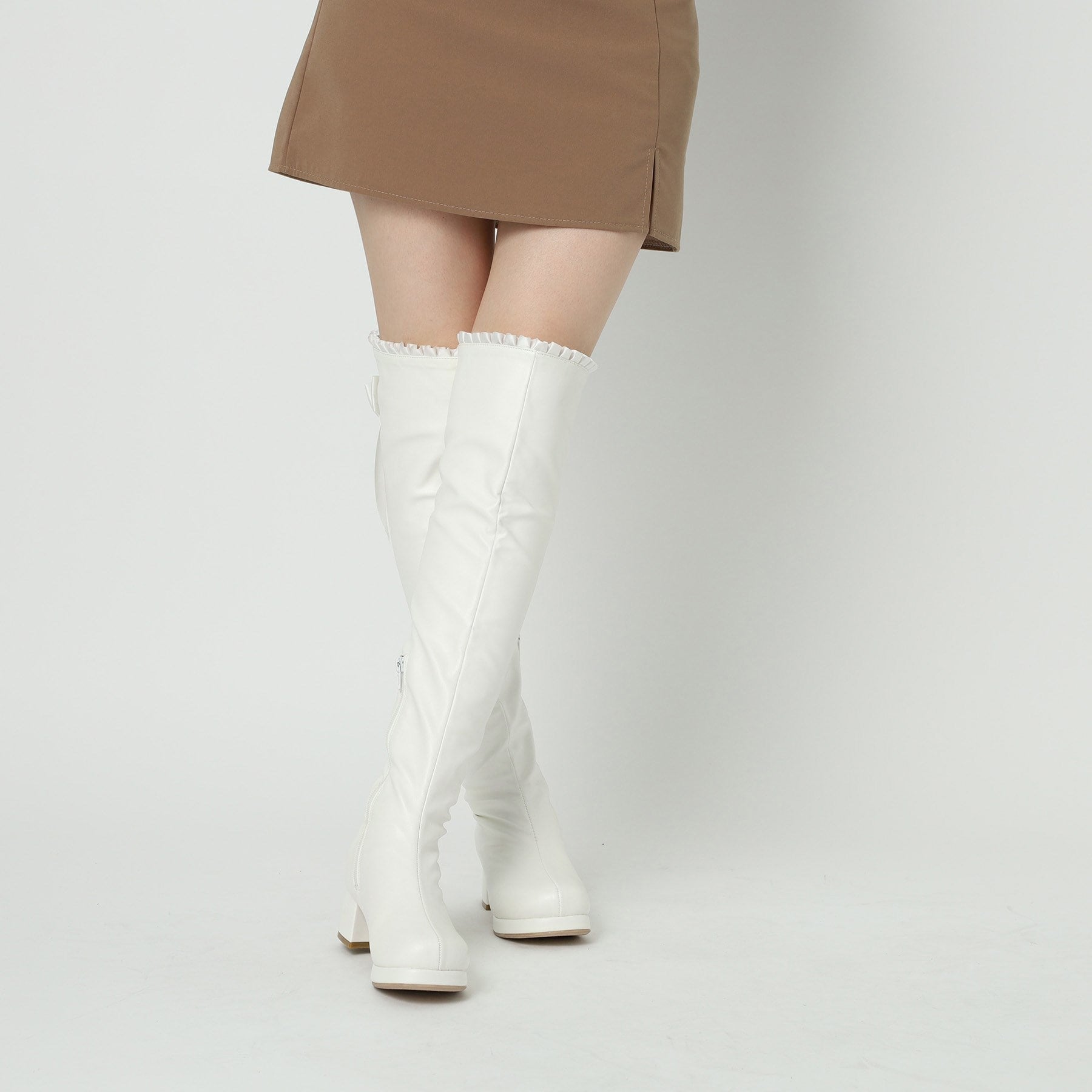 CS T&P Dreamy Ribbon Long Boots with Thick Sole
