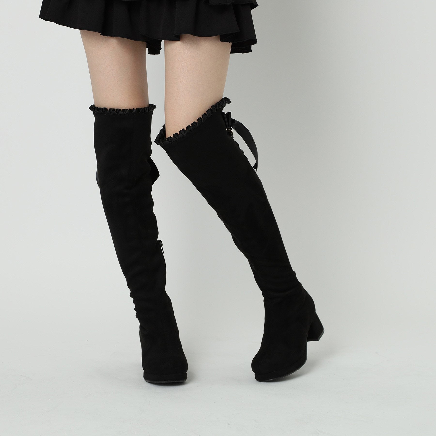 CS T&P Dreamy Ribbon Long Boots with Thick Sole