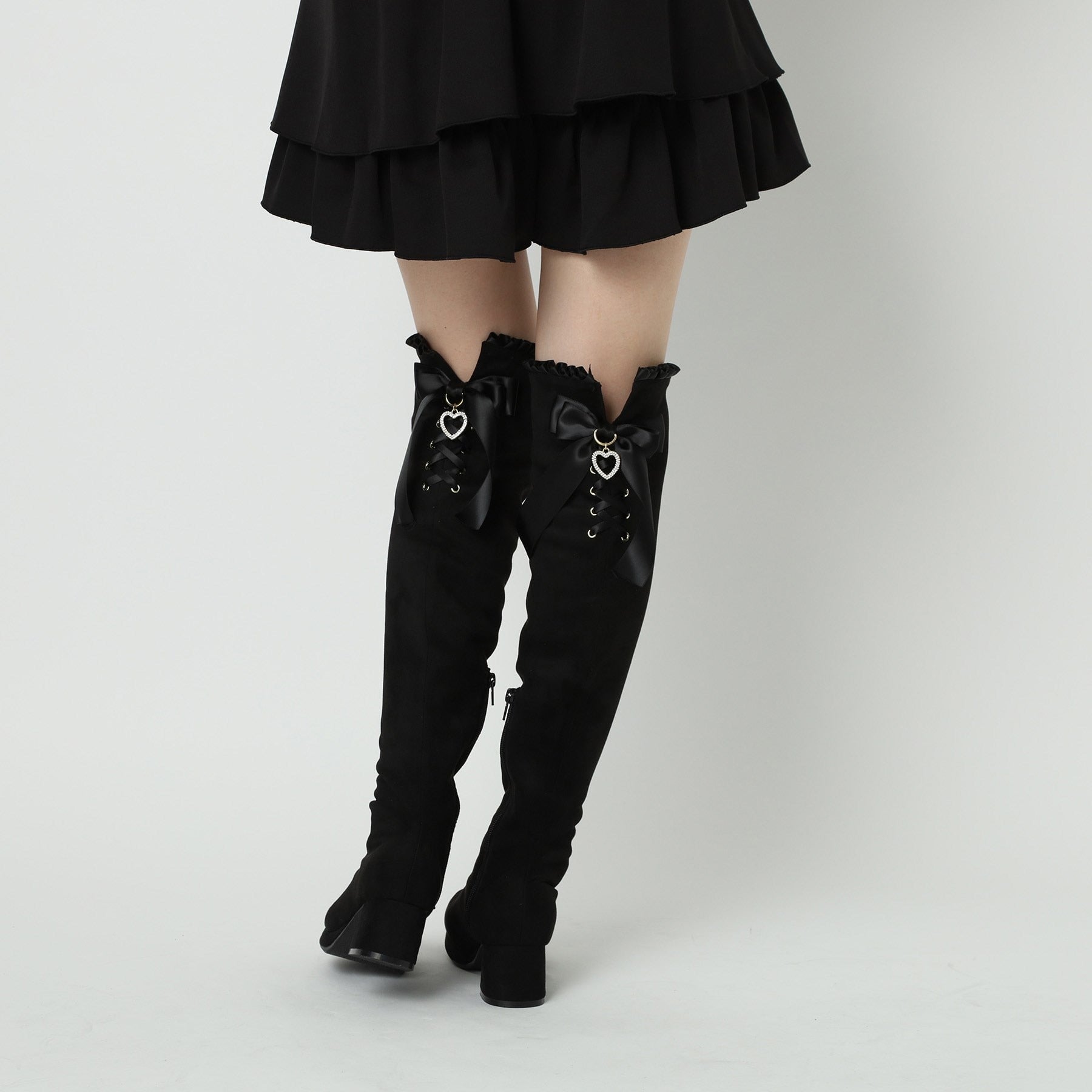 CS T&P Dreamy Ribbon Long Boots with Thick Sole