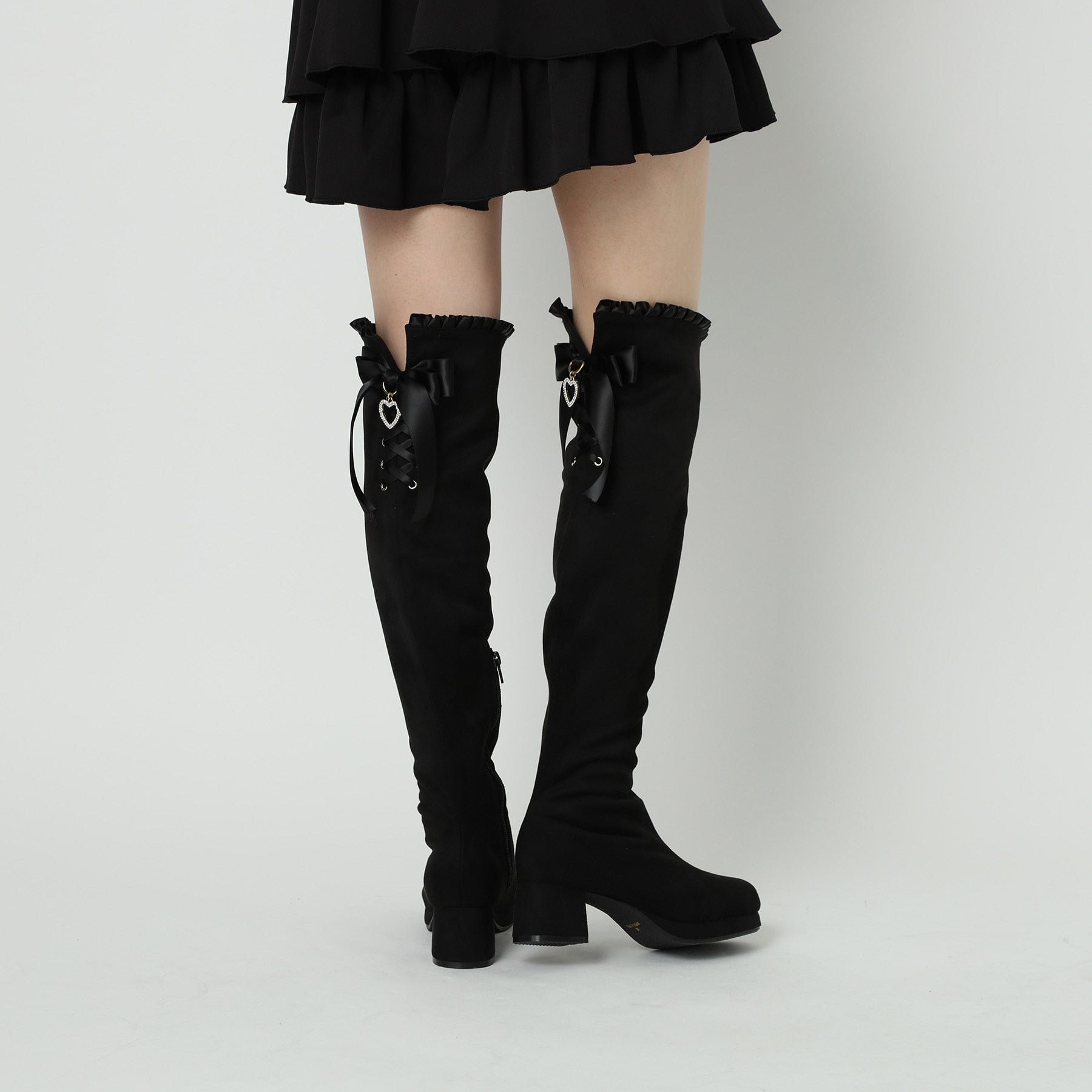 CS T&P Dreamy Ribbon Long Boots with Thick Sole