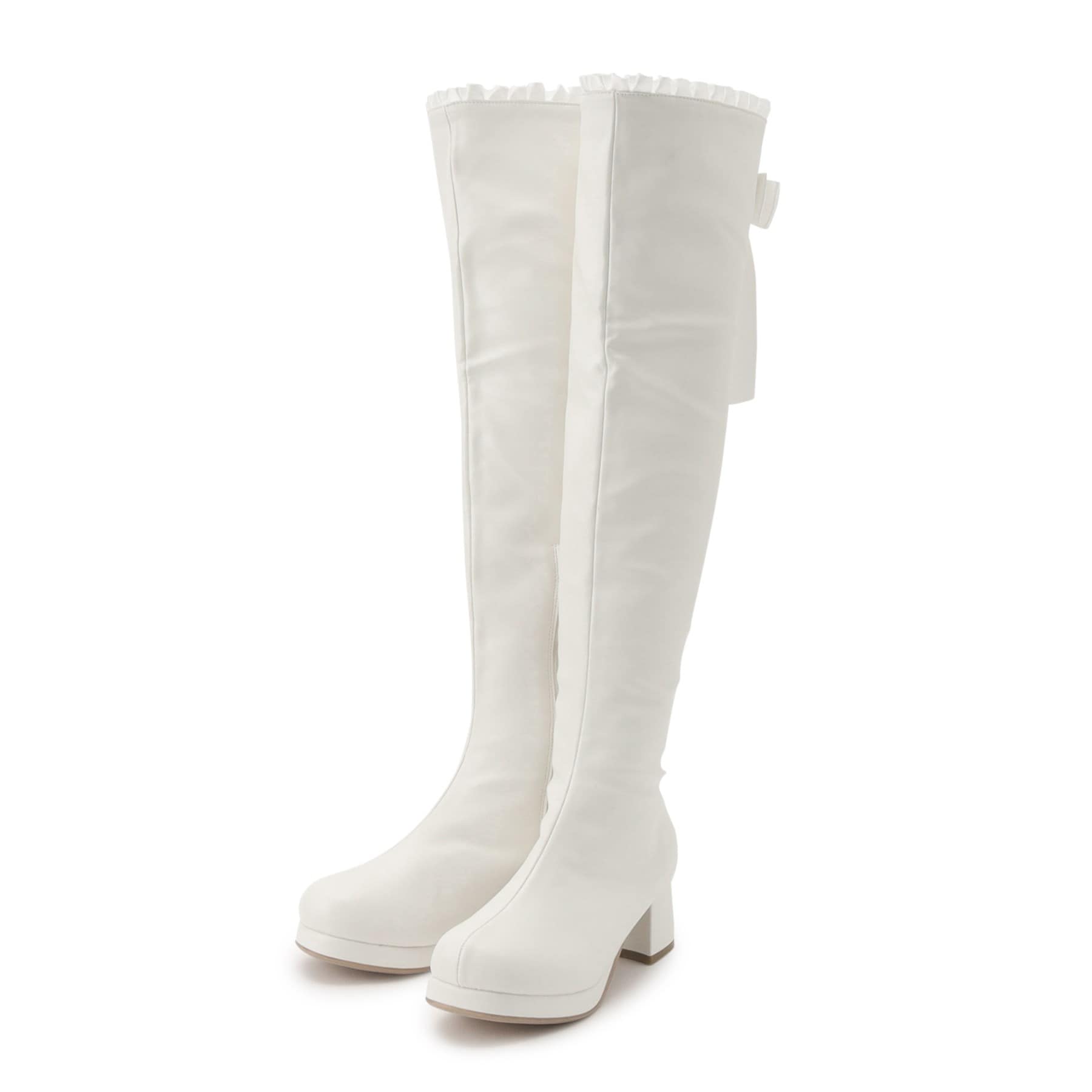 CS T&P Dreamy Ribbon Long Boots with Thick Sole