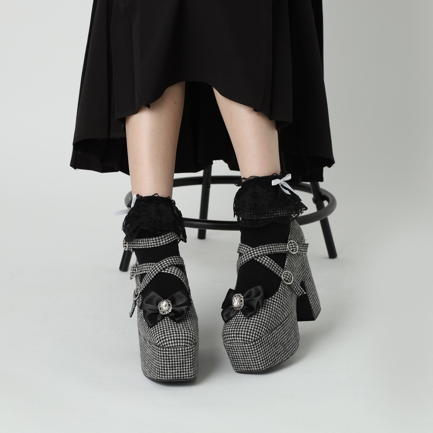 シーエス ティーアンドピー csT&P 厚底スクウェアリボン付き2WAYパンプス （ブラック(219)） ブラック(219)