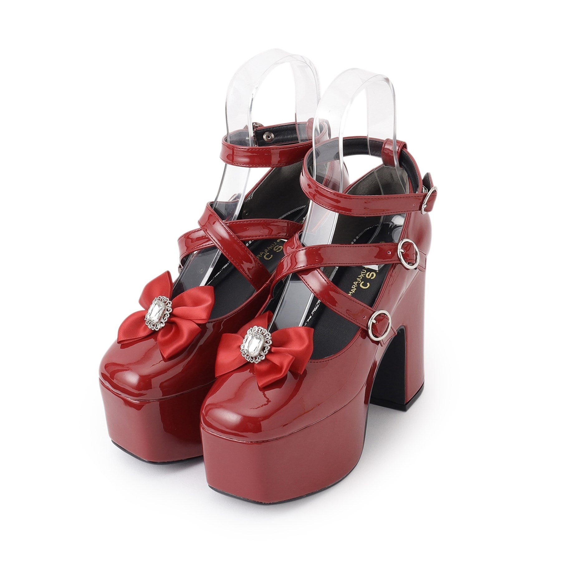 シーエス ティーアンドピー csT&P 厚底スクウェアリボン付き2WAYパンプス （レッド(262)） レッド(262)