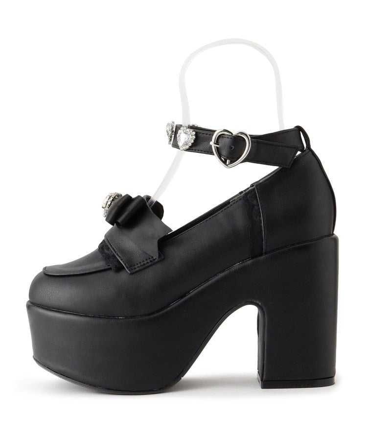 シーエス ティーアンドピー csT&P 厚底リボン付き3WAYキラキラパンプス （ブラック(019)） ブラック(019)