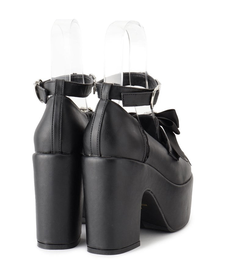 シーエス ティーアンドピー csT&P 厚底リボン付き3WAYキラキラパンプス （ブラック(019)） ブラック(019)