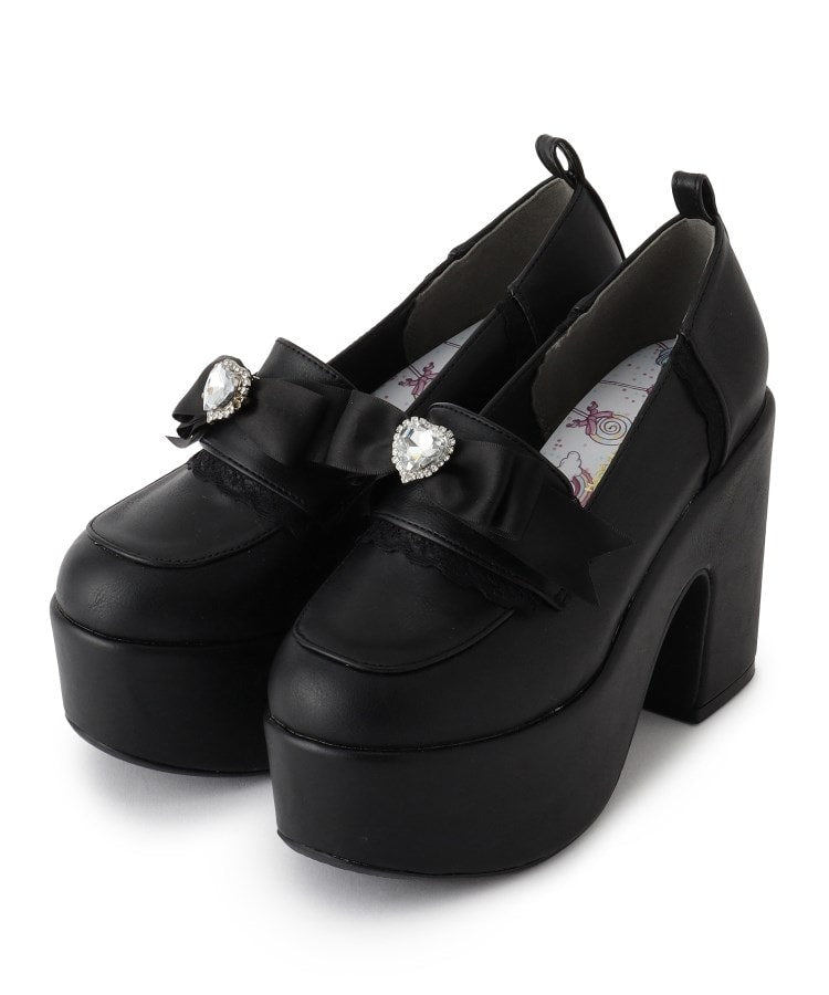 シーエス ティーアンドピー csT&P 厚底リボン付き3WAYキラキラパンプス （ブラック(019)） ブラック(019)