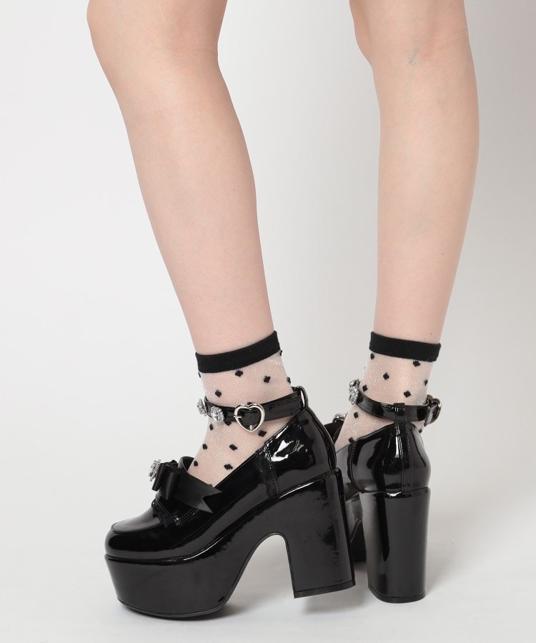 シーエス ティーアンドピー csT&P 厚底リボン付き3WAYキラキラパンプス （ブラック(019)） ブラック(019)