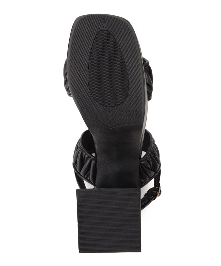 シーエス ティーアンドピー csT&P ギャザーダブルベルト チャンキーヒールサンダル （ブラック(019)） ブラック(019)