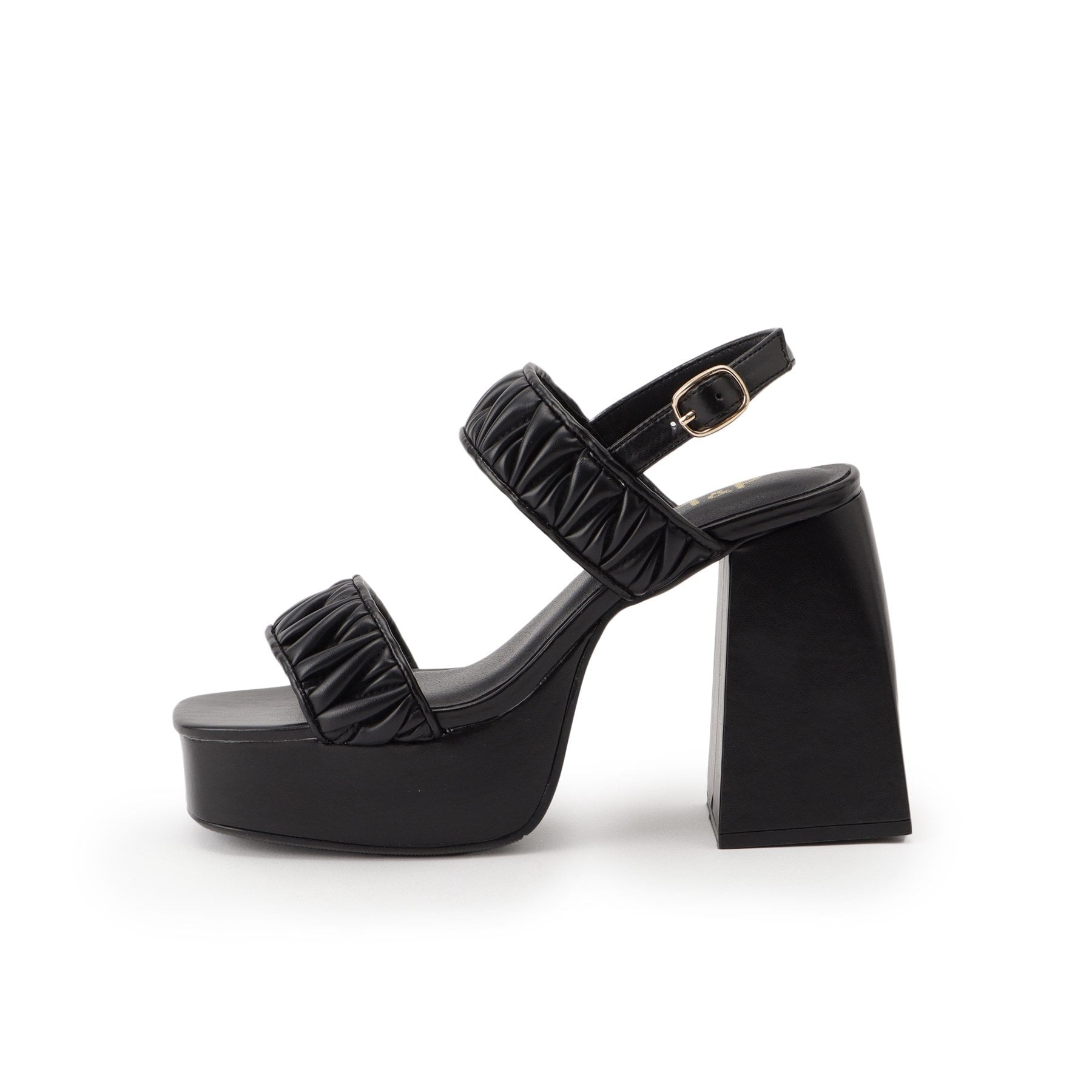 シーエス ティーアンドピー csT&P ギャザーダブルベルト チャンキーヒールサンダル （ホワイト(001)） ホワイト(001)