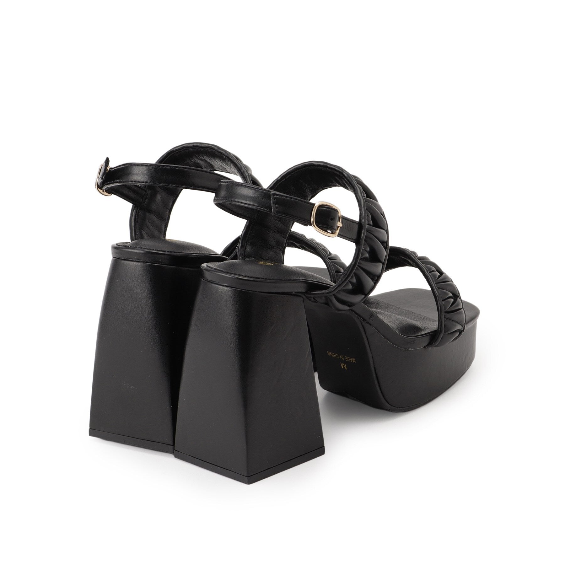 シーエス ティーアンドピー csT&P ギャザーダブルベルト チャンキーヒールサンダル （ホワイト(001)） ホワイト(001)