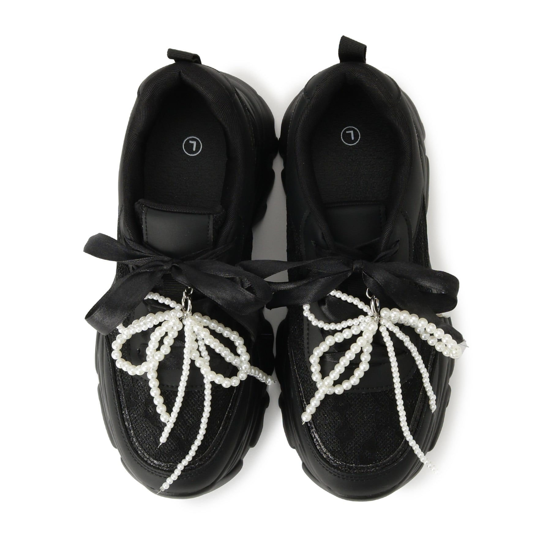 csT&P csT&P Thick-soled Lace Sneakers with Pearls