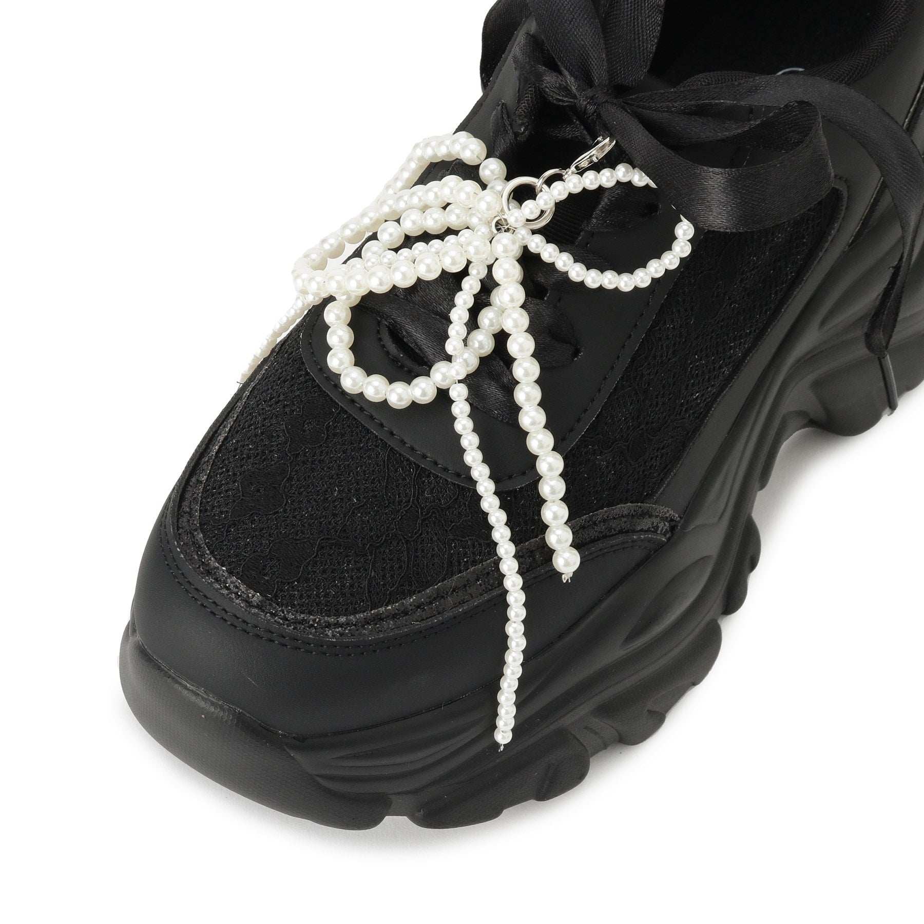 csT&P csT&P Thick-soled Lace Sneakers with Pearls