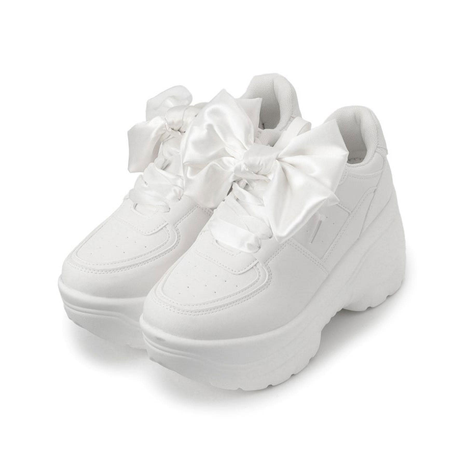 シーエス ティーアンドピー csT&P 厚底リボン取り外し可スニーカー （ホワイト(001)） ホワイト(001)