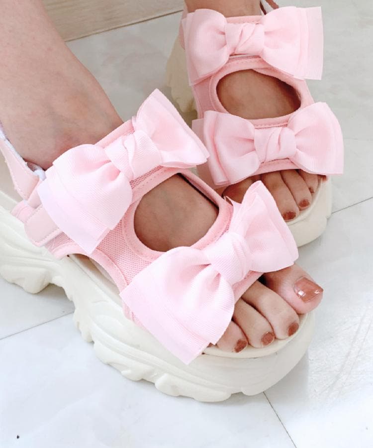 シーエス ティーアンドピー csT&P 厚底ダブルリボンサンダル （パープル(083)） パープル(083)