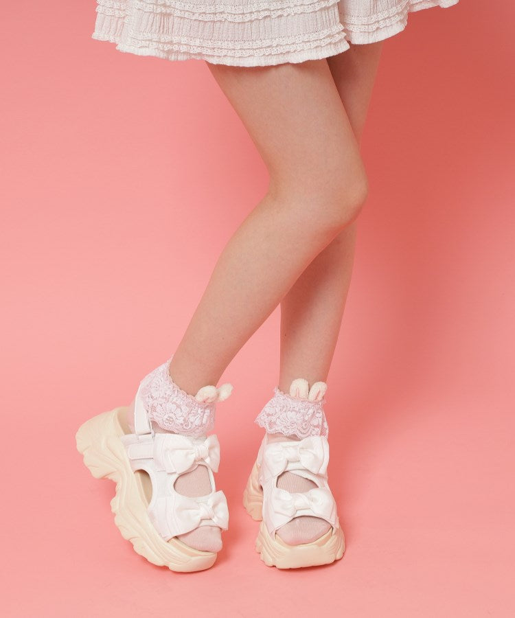 シーエス ティーアンドピー csT&P 厚底ダブルリボンサンダル （パープル(083)） パープル(083)