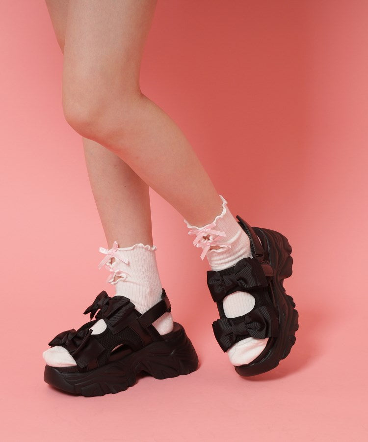 シーエス ティーアンドピー csT&P 厚底ダブルリボンサンダル （パープル(083)） パープル(083)