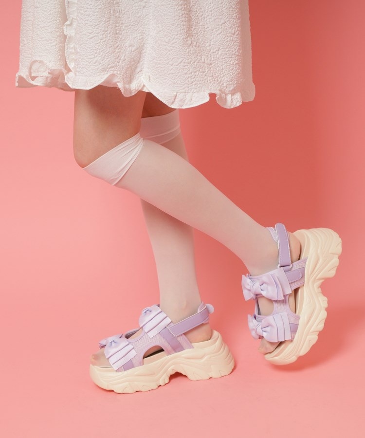 シーエス ティーアンドピー csT&P 厚底ダブルリボンサンダル （パープル(083)） パープル(083)