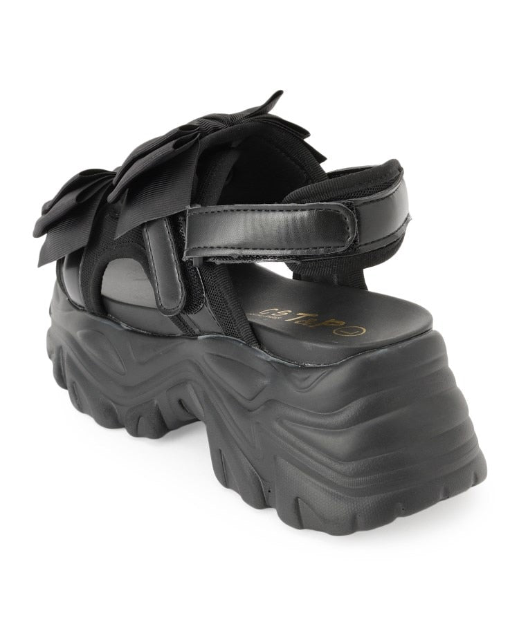 シーエス ティーアンドピー csT&P 厚底ダブルリボンサンダル （パープル(083)） パープル(083)