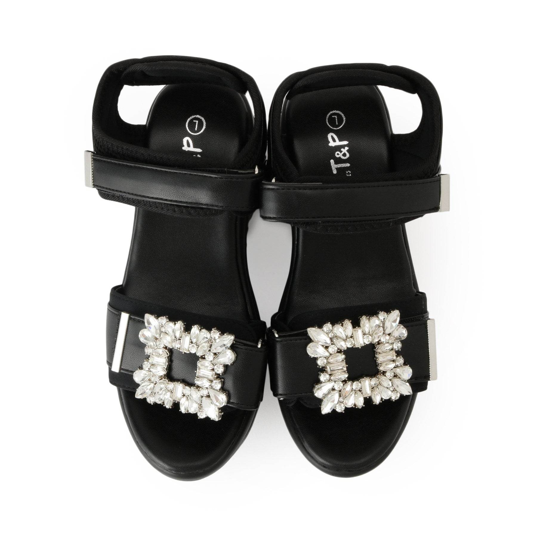 シーエス ティーアンドピー csT&P 厚底ビジューバックルサンダル （ホワイト(001)） ホワイト(001)