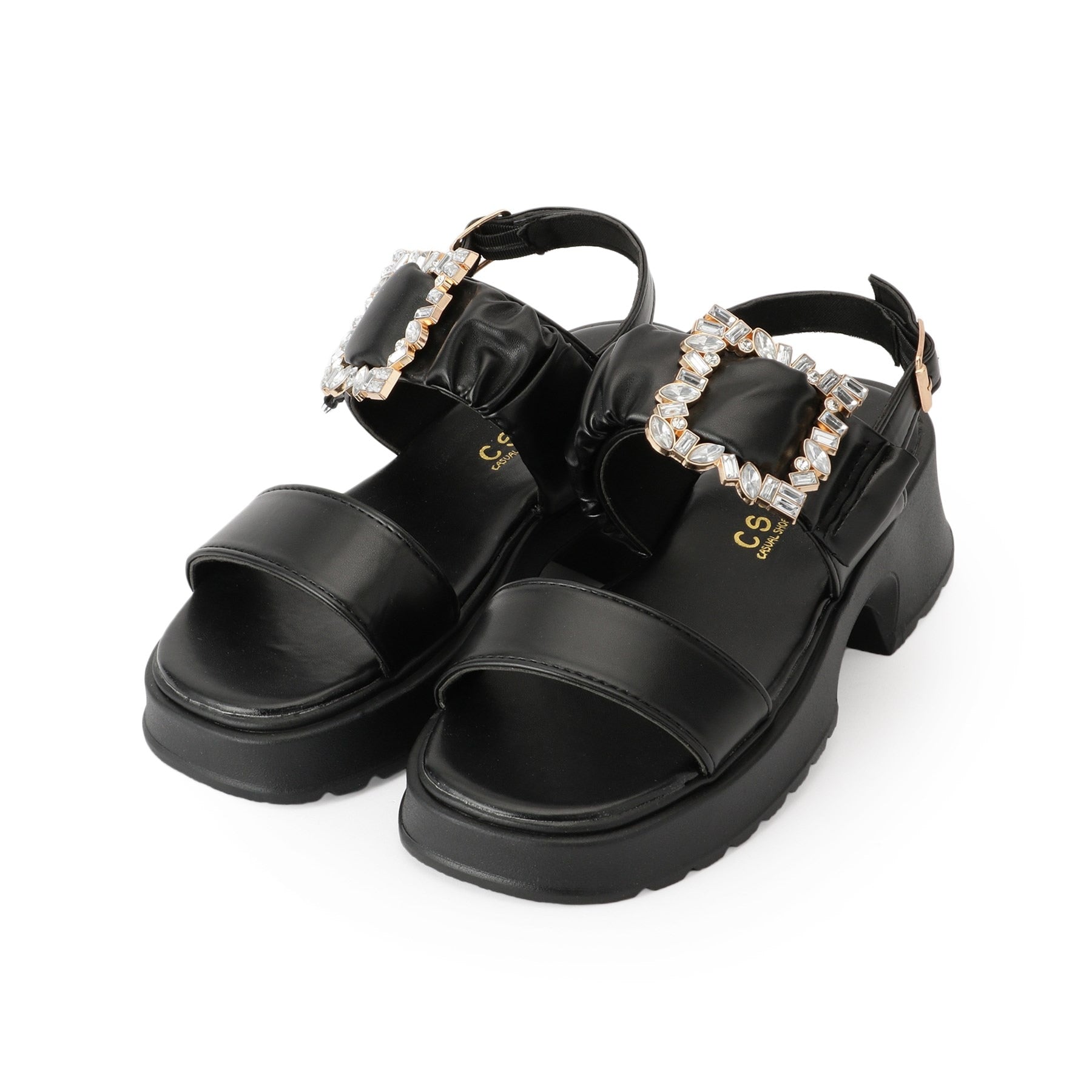 シーエス ティーアンドピー csT&P バックル付きギャザーサンダル （ホワイト(001)） ホワイト(001)