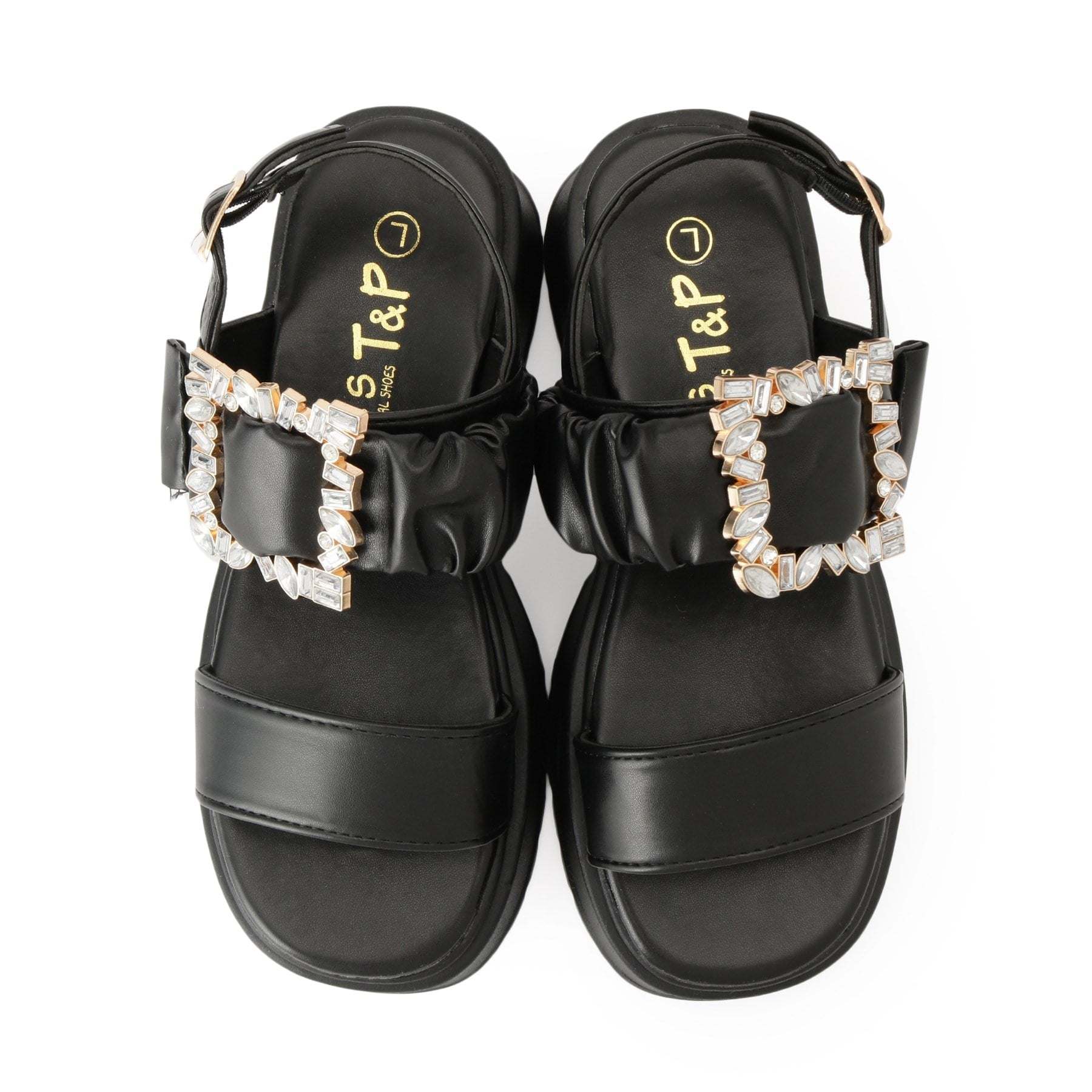 シーエス ティーアンドピー csT&P バックル付きギャザーサンダル （ホワイト(001)） ホワイト(001)