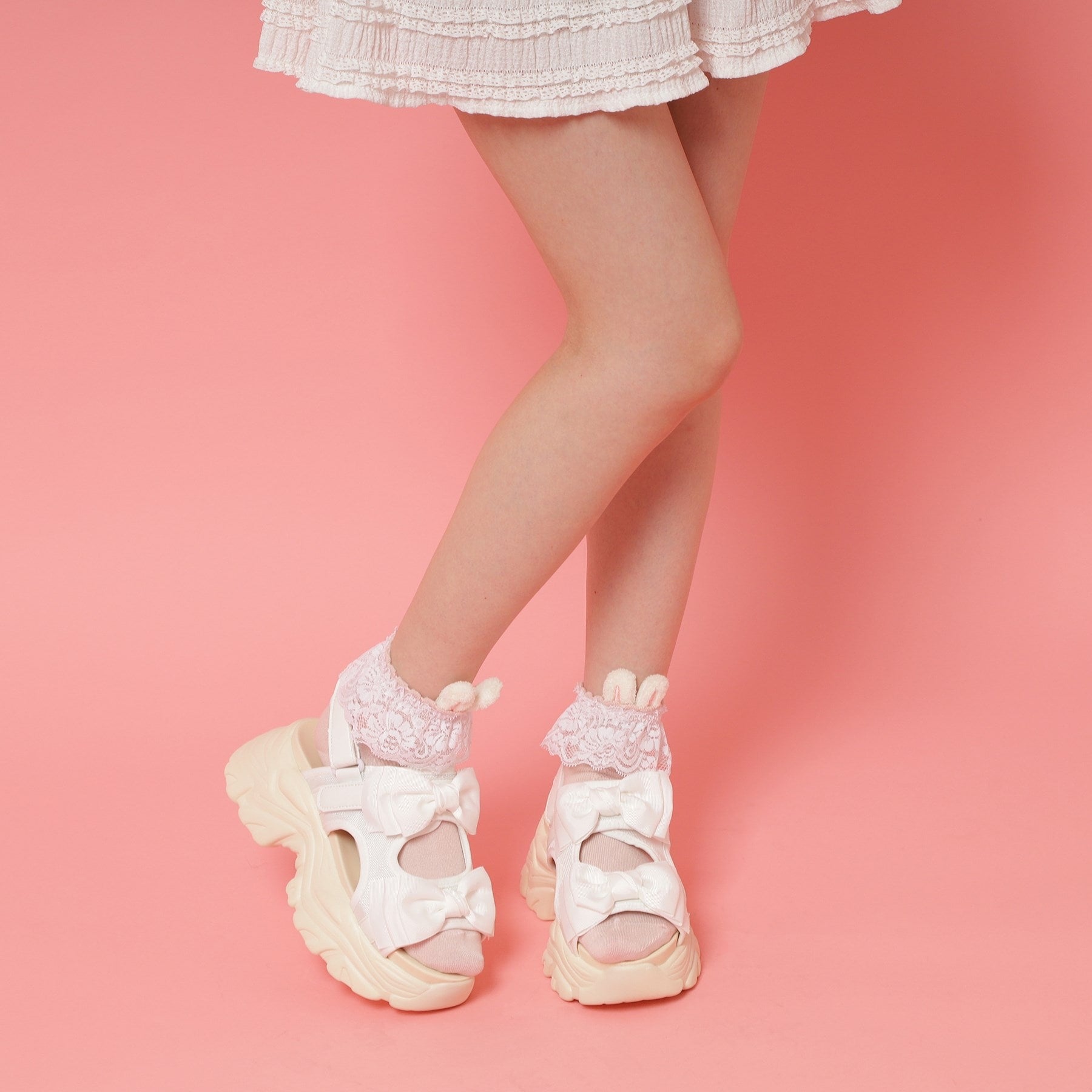 シーエス ティーアンドピー csT&P 厚底ダブルリボンサンダル （ホワイト(001)） ホワイト(001)