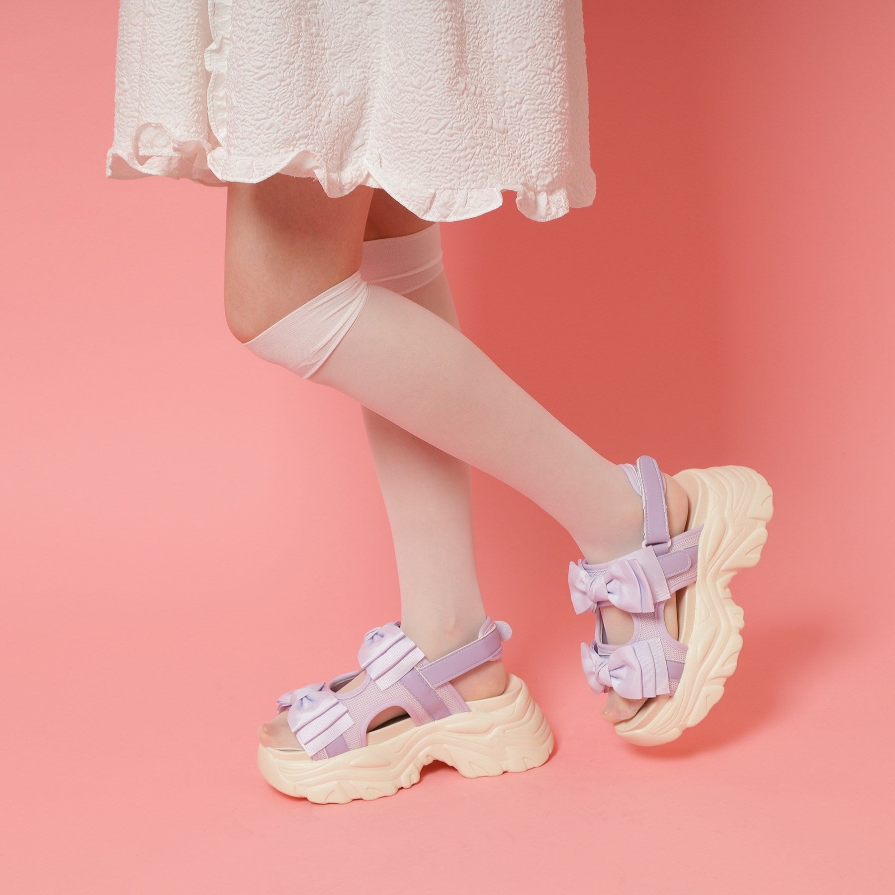 シーエス ティーアンドピー csT&P 厚底ダブルリボンサンダル （ホワイト(001)） ホワイト(001)