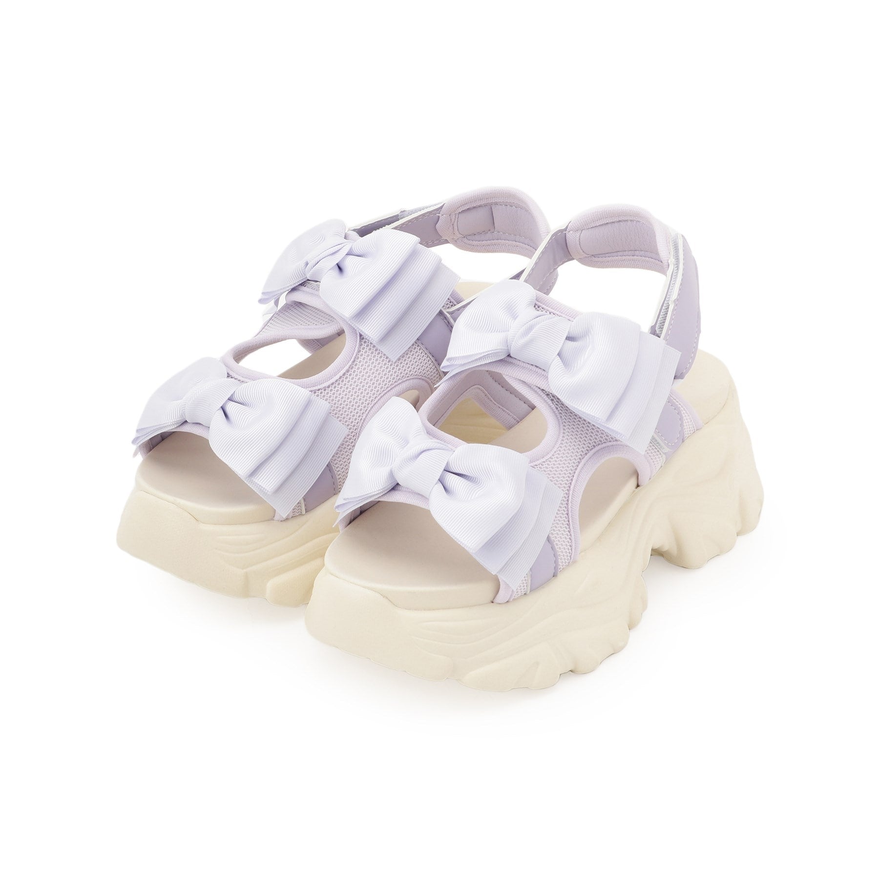 シーエス ティーアンドピー csT&P 厚底ダブルリボンサンダル （パープル(083)） パープル(083)