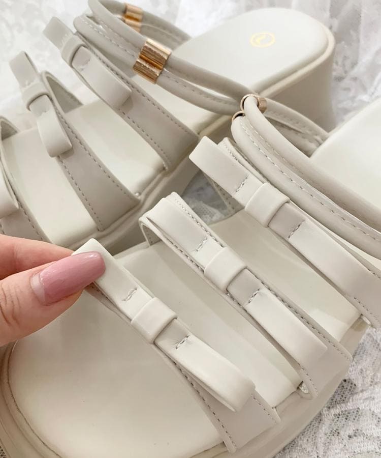 シーエス ティーアンドピー csT&P 3連リボンバレエコアサンダル （アイボリー(004)） アイボリー(004)