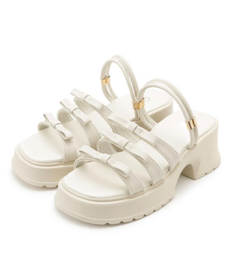 シーエス ティーアンドピー csT&P 3連リボンバレエコアサンダル （アイボリー(004)） アイボリー(004)