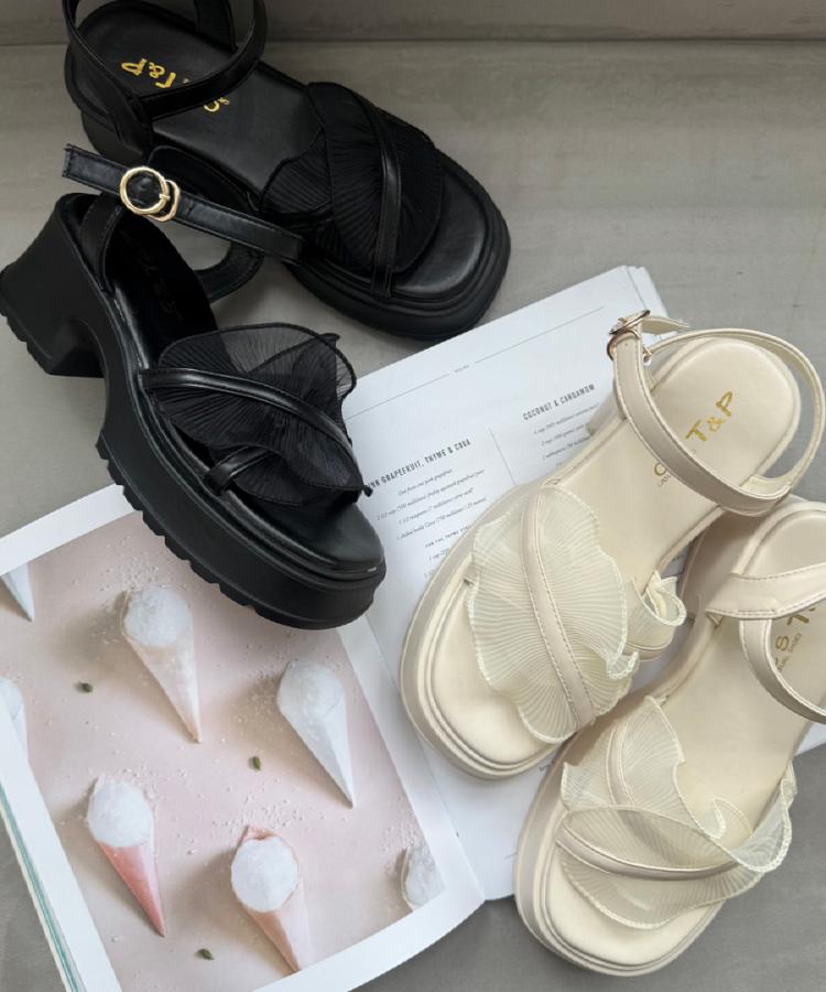 シーエス ティーアンドピー csT&P チュールフリルサンダル （アイボリー(004)） アイボリー(004)