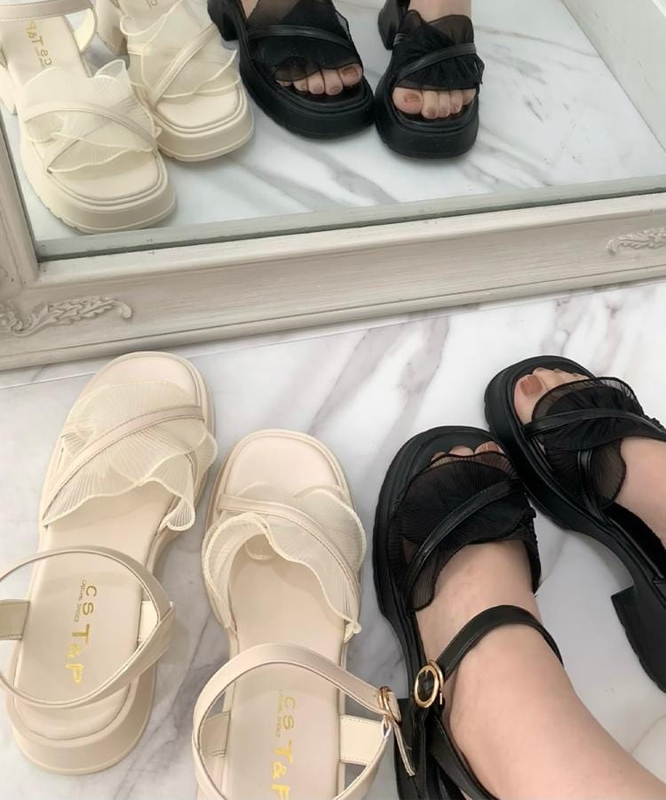 シーエス ティーアンドピー csT&P チュールフリルサンダル （アイボリー(004)） アイボリー(004)