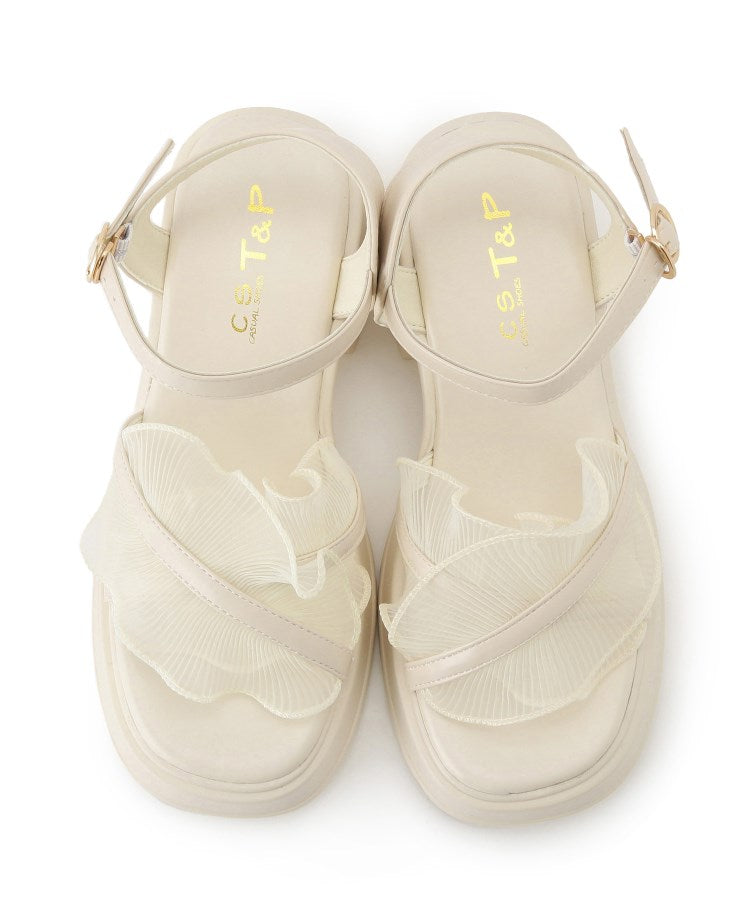 シーエス ティーアンドピー csT&P チュールフリルサンダル （アイボリー(004)） アイボリー(004)