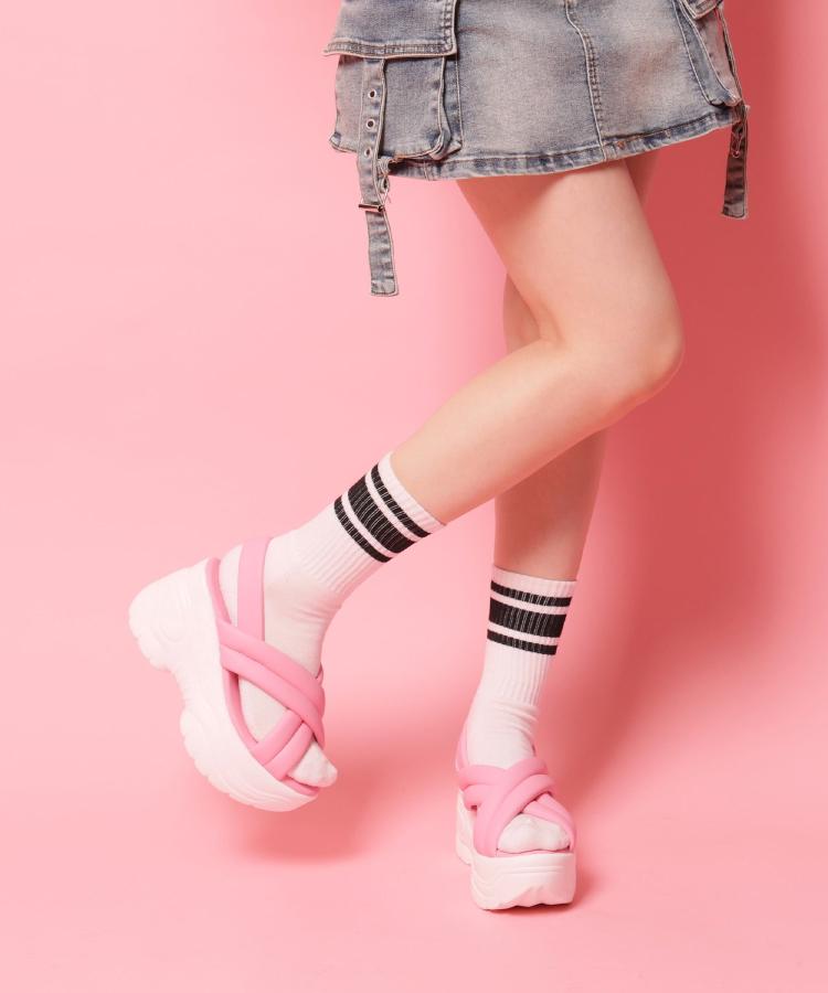 シーエス ティーアンドピー csT&P 厚底クロスサンダル パデットサンダル （ピンク(072)） ピンク(072)