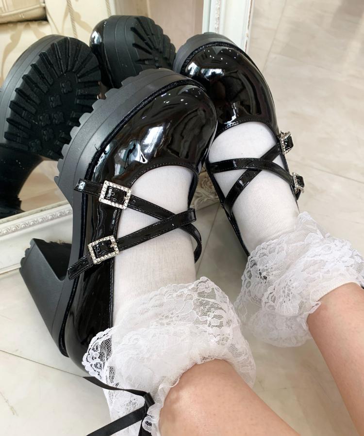 シーエス ティーアンドピー csT&P 厚底キラキラダブルストラップパンプス （アイボリー(204)） アイボリー(204)