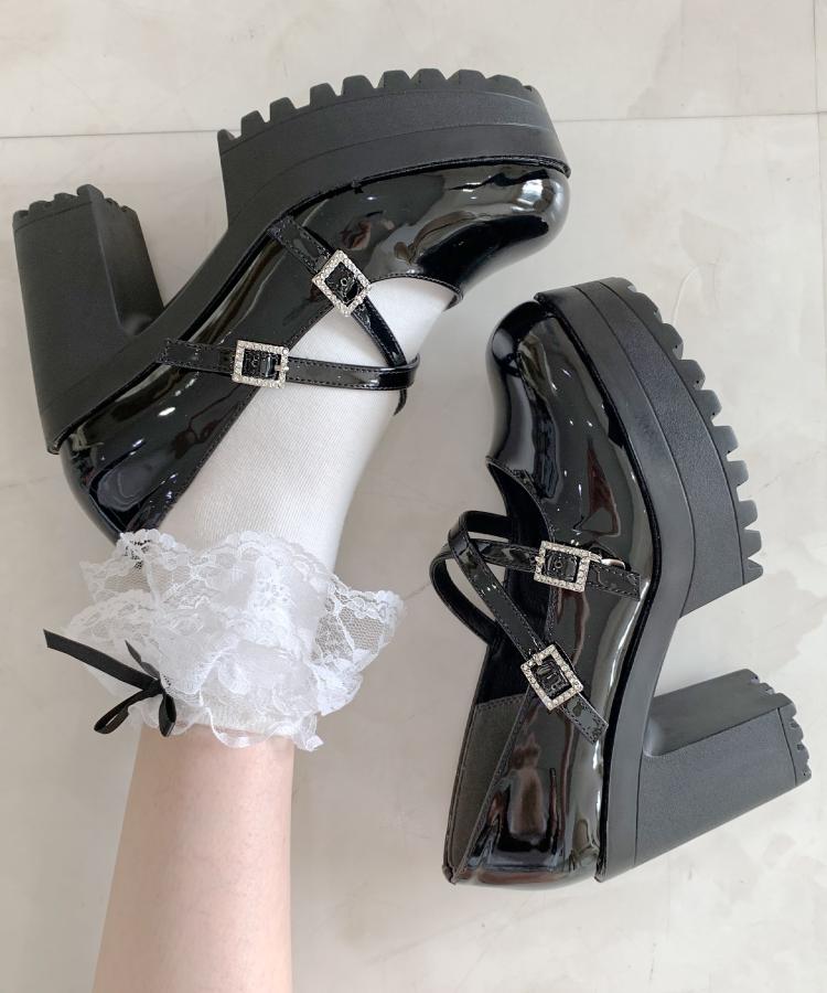 シーエス ティーアンドピー csT&P 厚底キラキラダブルストラップパンプス （アイボリー(204)） アイボリー(204)