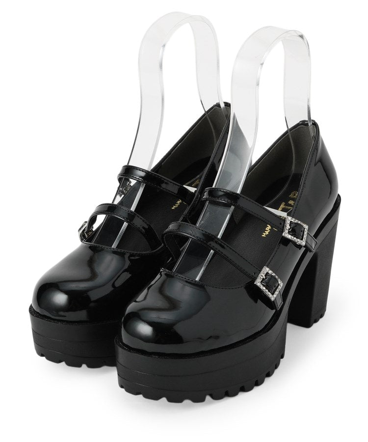 シーエス ティーアンドピー csT&P 厚底キラキラダブルストラップパンプス （アイボリー(204)） アイボリー(204)