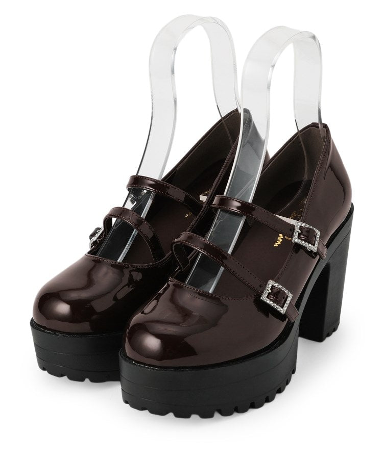 シーエス ティーアンドピー csT&P 厚底キラキラダブルストラップパンプス （アイボリー(204)） アイボリー(204)