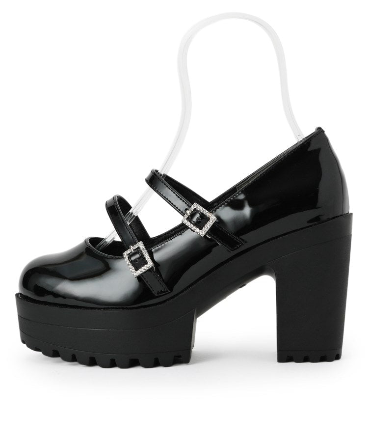 シーエス ティーアンドピー csT&P 厚底キラキラダブルストラップパンプス （アイボリー(204)） アイボリー(204)