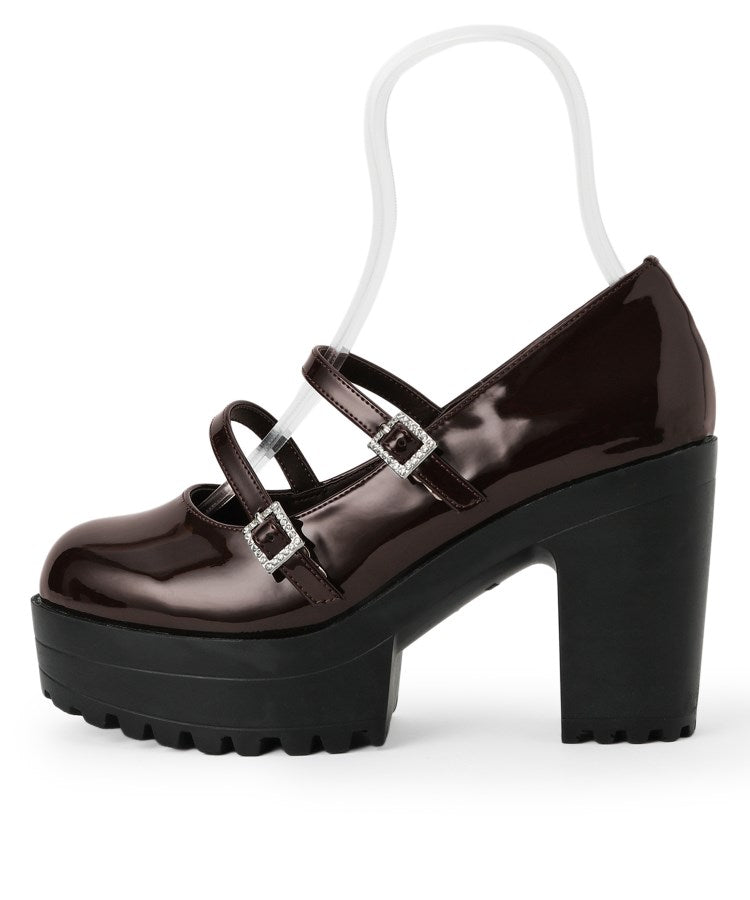 シーエス ティーアンドピー csT&P 厚底キラキラダブルストラップパンプス （アイボリー(204)） アイボリー(204)